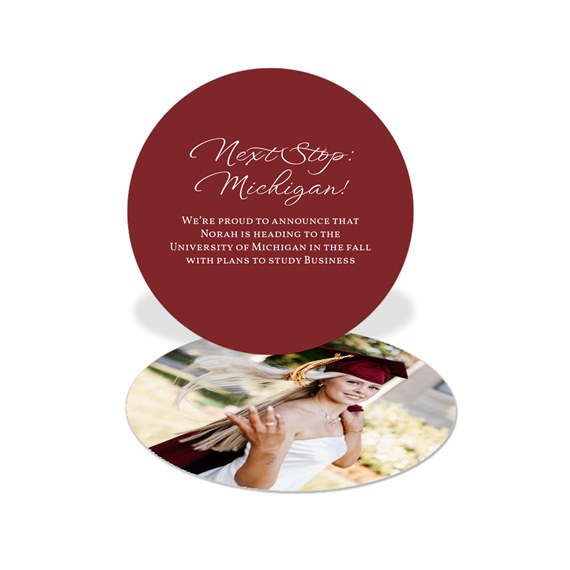 graduation insert card with photo placeholder