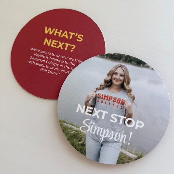 photo area with a young person, customizable text area