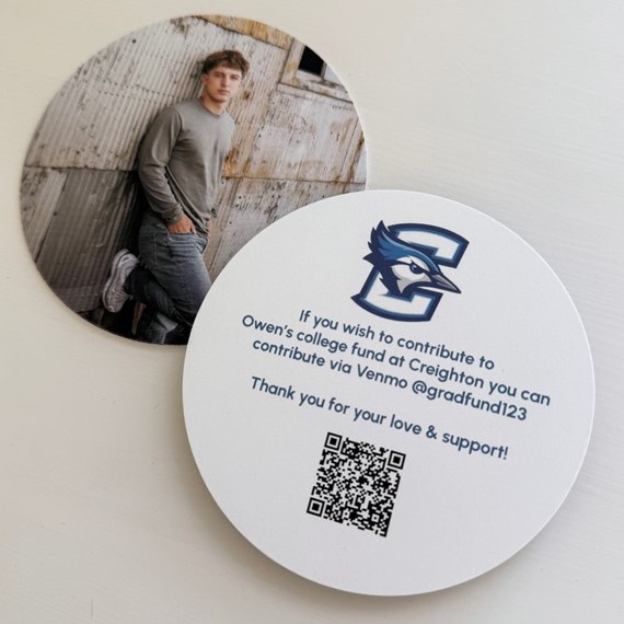 customizable text area with photo placeholder and logo