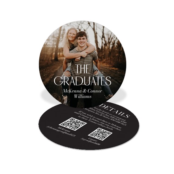 graduation insert card with photo placeholder and details