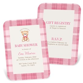 Little Cub - Pink - Baby Shower Invitations