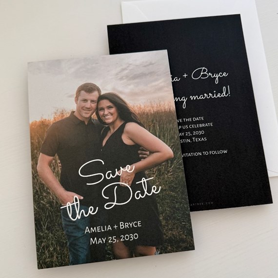 save the date card with photo placeholder