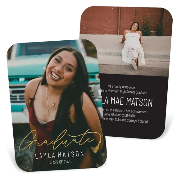 graduation invitations with photo areas and event details