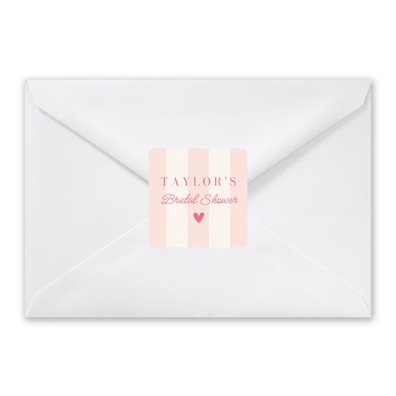 envelope seal with stripes, customizable text area
