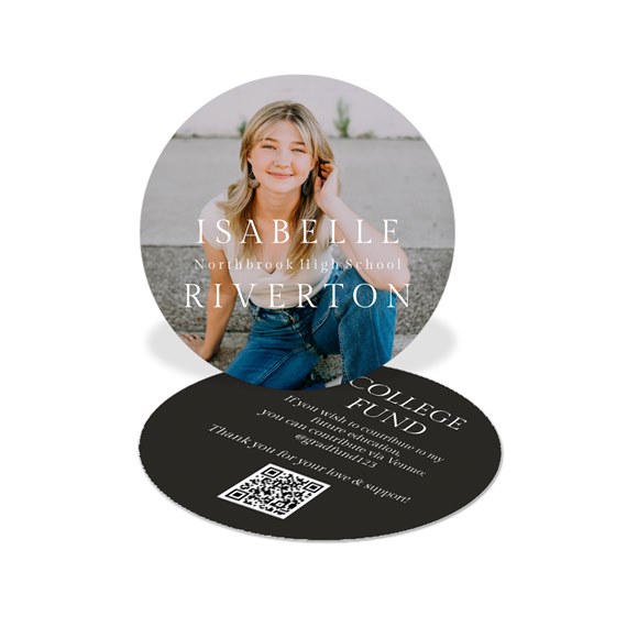 graduation insert card with photo area and customizable text