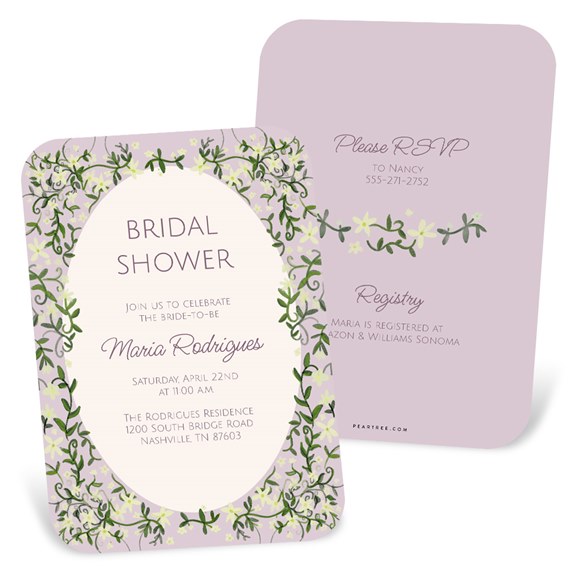 floral bridal shower invitation with RSVP card