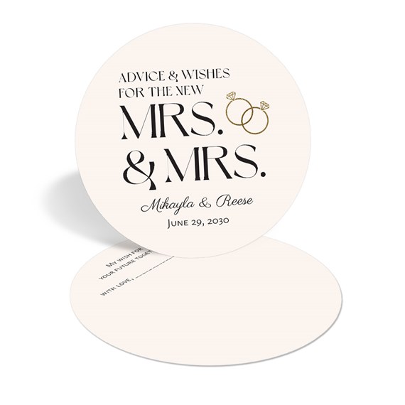 wedding advice card with text and photo area