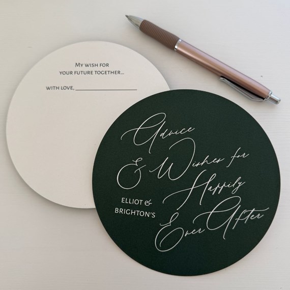 wedding advice card with customizable text area