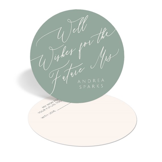 round wedding advice card with text placeholder
