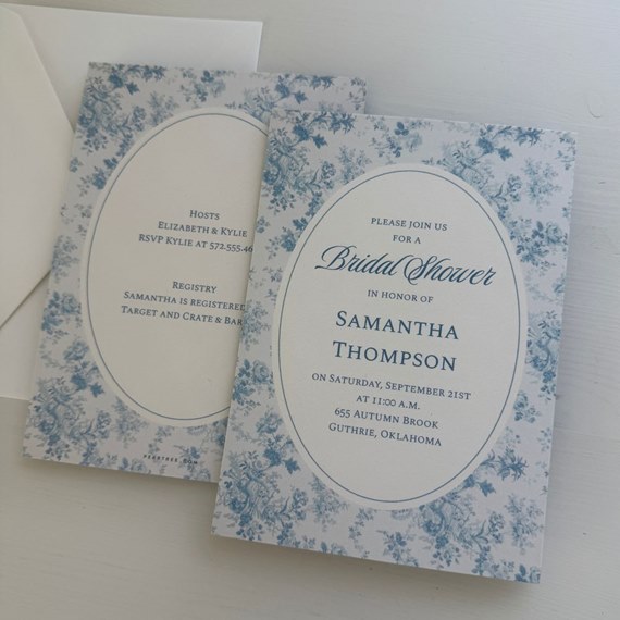 vintage floral bridal shower invitations with customizable text area