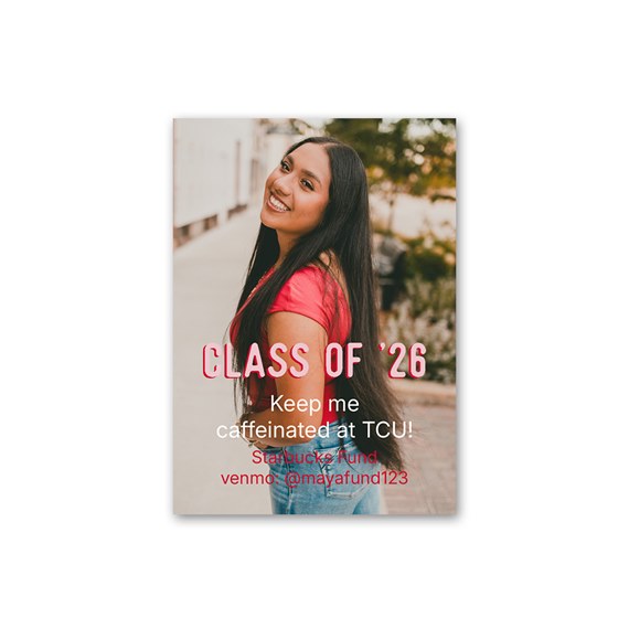 graduation magnet with customizable text area