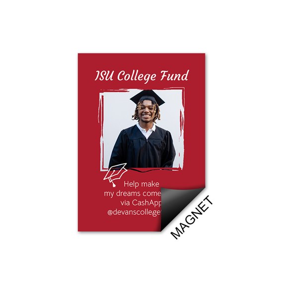 magnet with photo placeholder and graduation theme