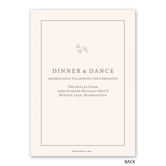 wedding invitation with text and floral design