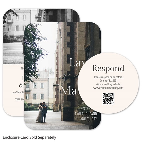 wedding invitations with photo placeholders and RSVP card