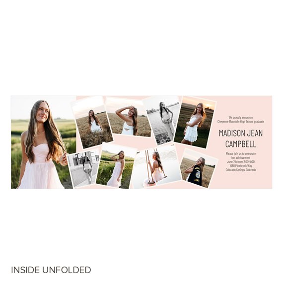 graduation invitation with photo collage and text