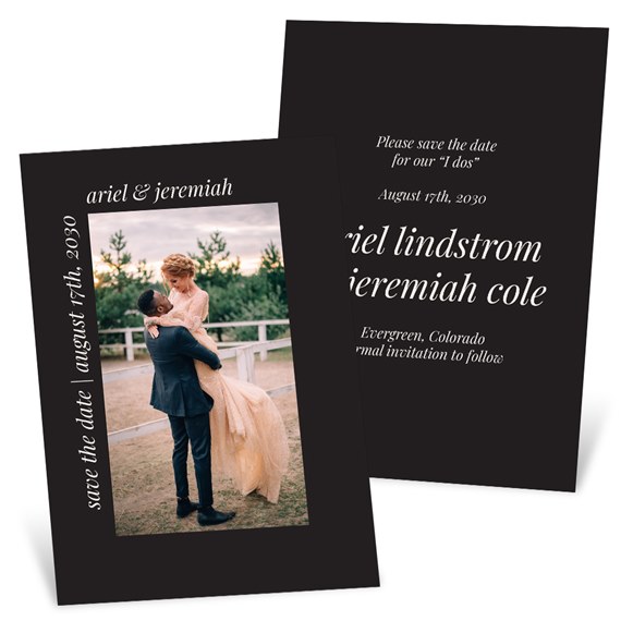 photo placeholder, save the date card design