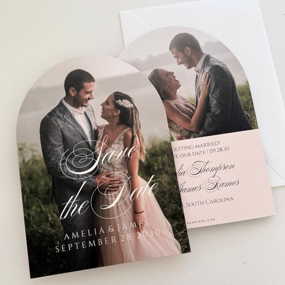 save the date card with photo area