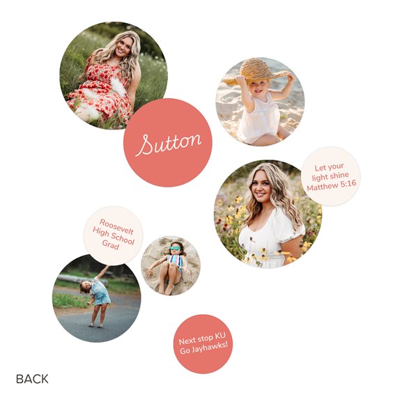design with photo placeholders and text for graduation announcement