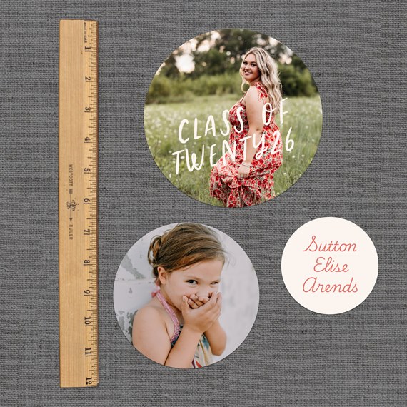 two photo placeholders with text areas