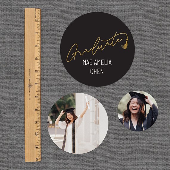 graduation announcement with photo placeholders