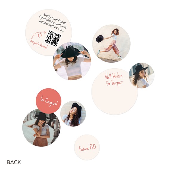 circular photo placeholders with captions