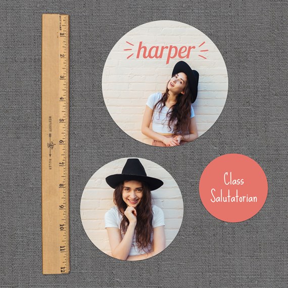 two photo placeholders with text overlays