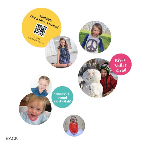 photo placeholders with text and colorful backgrounds