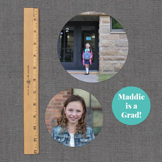 two photo placeholders with text area