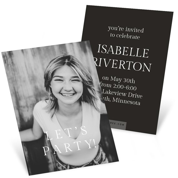 graduation announcement card with photo placeholder