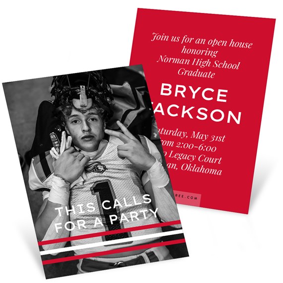 graduation invitation with photo area