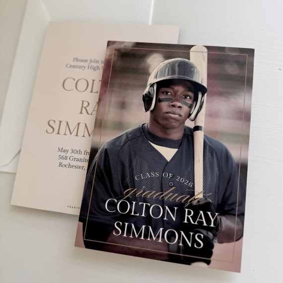 graduation invitation with photo placeholder