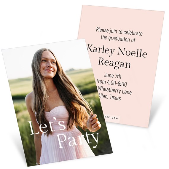 graduation invitation with photo area and customizable text