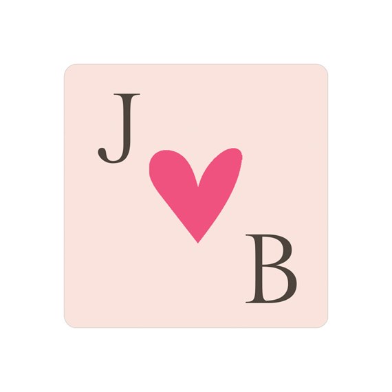 envelope seal with letters J, B and heart