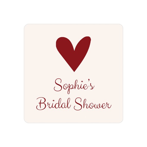 square sticker with heart and text