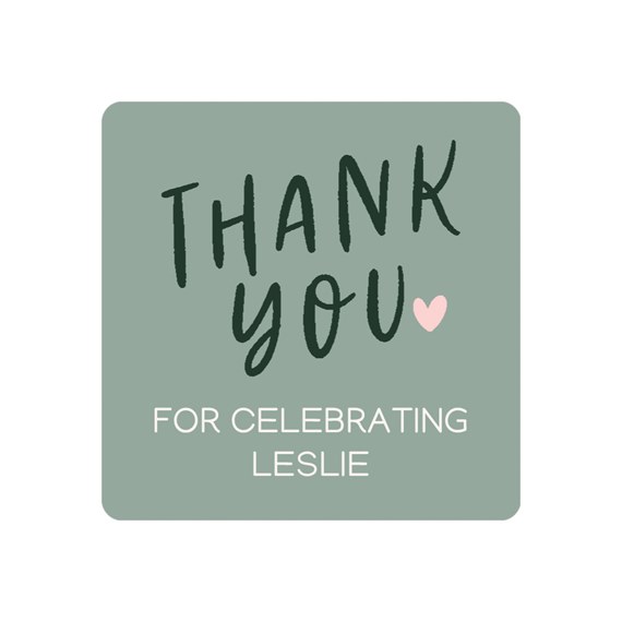 thank you sticker with customizable text area