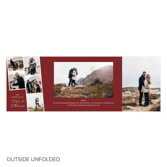wedding invitation with photo placeholders and text