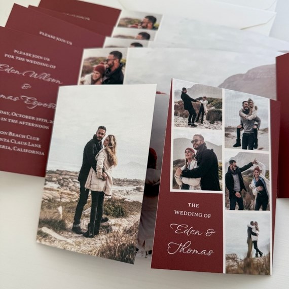 wedding invitation with photo area, customizable text area