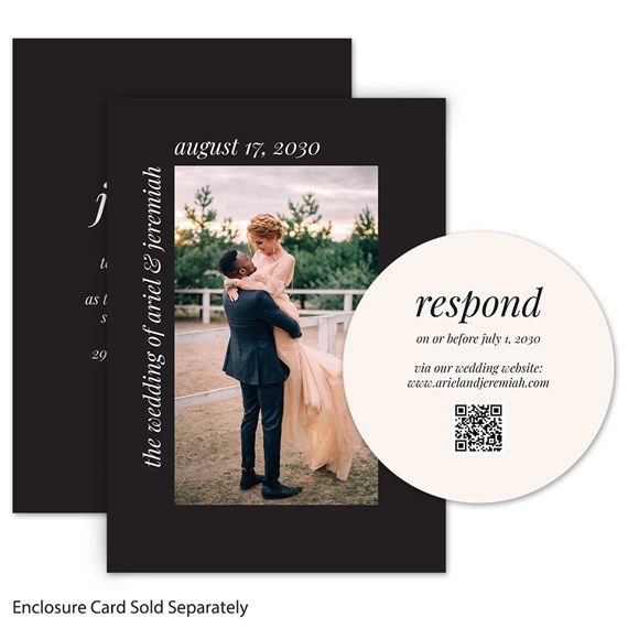 wedding invitation with photo area and RSVP card