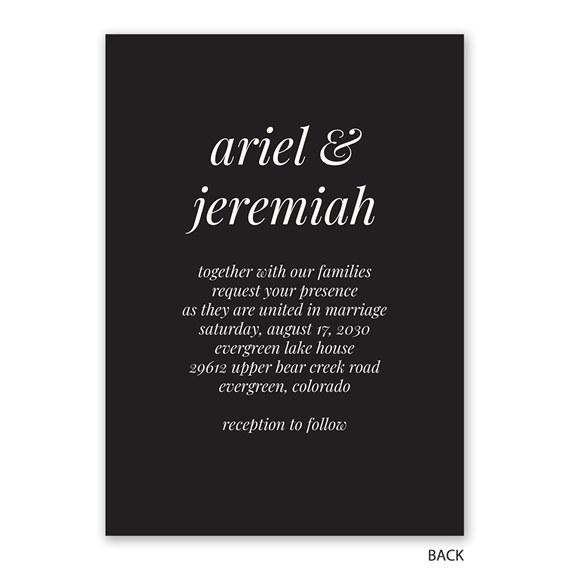 wedding invitation with customizable text area