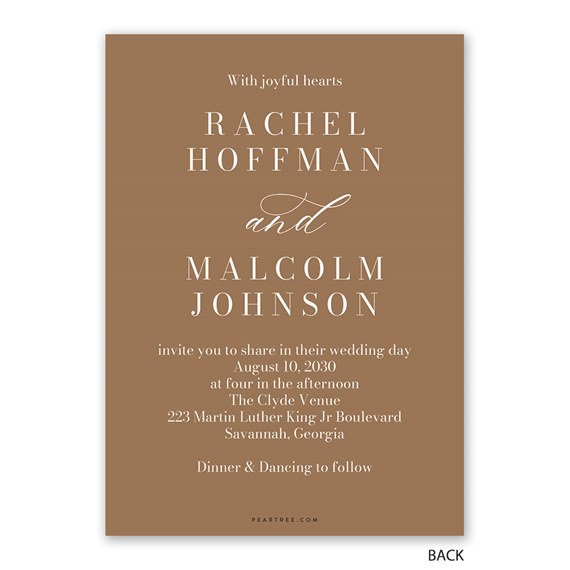 wedding invitation with decorative text