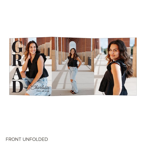 graduation announcement with photo placeholders and text