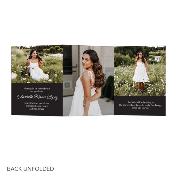 graduation announcement with photo placeholders and text