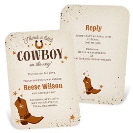 Little Cowboy - Baby Shower Invitations