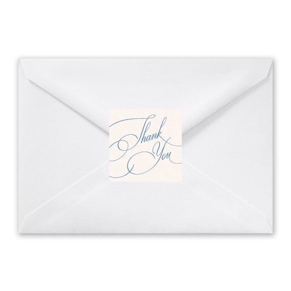 white envelope with calligraphy sticker