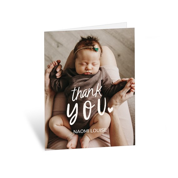 thank you card with photo placeholder and customizable text area