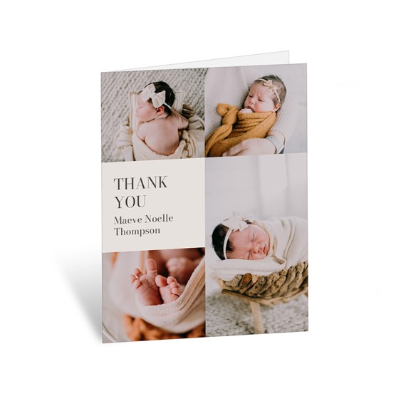 thank you card with photo placeholders