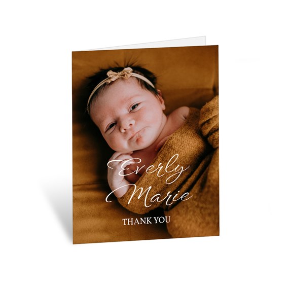 thank you card with photo area