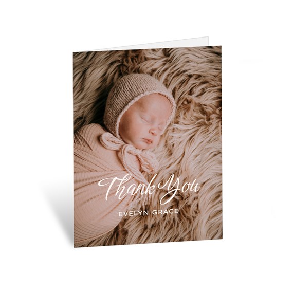 thank you card with photo area and customizable text