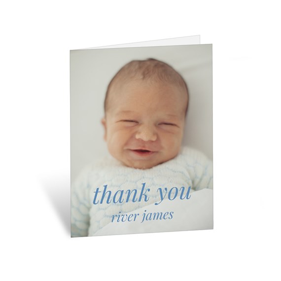 thank you card with photo placeholder and text