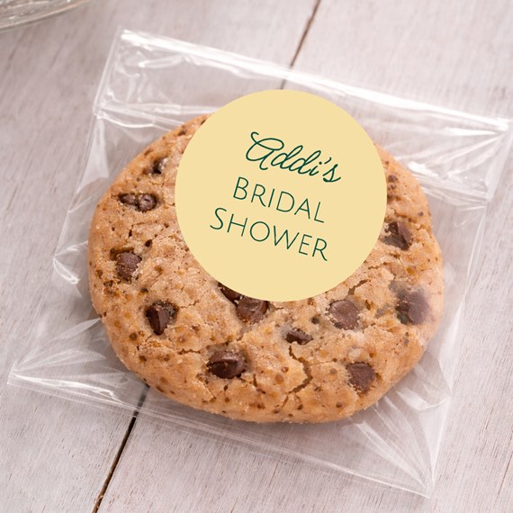 cookie with bridal shower sticker